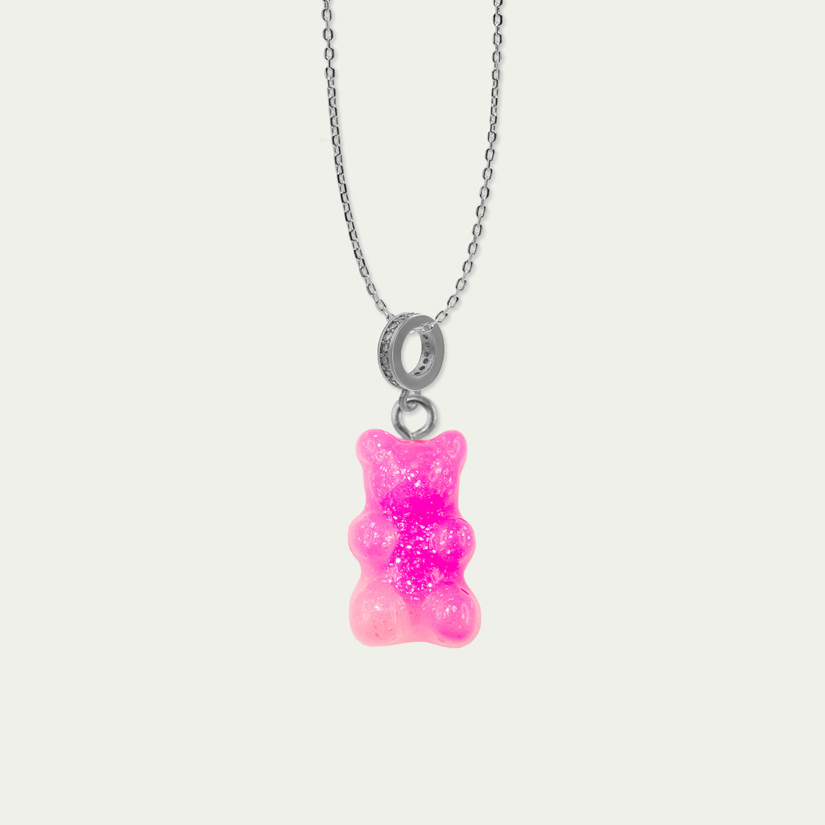 Halskette Happy Bear Pink – Edelstahl wasserfest | Sucre Fine Jewelry