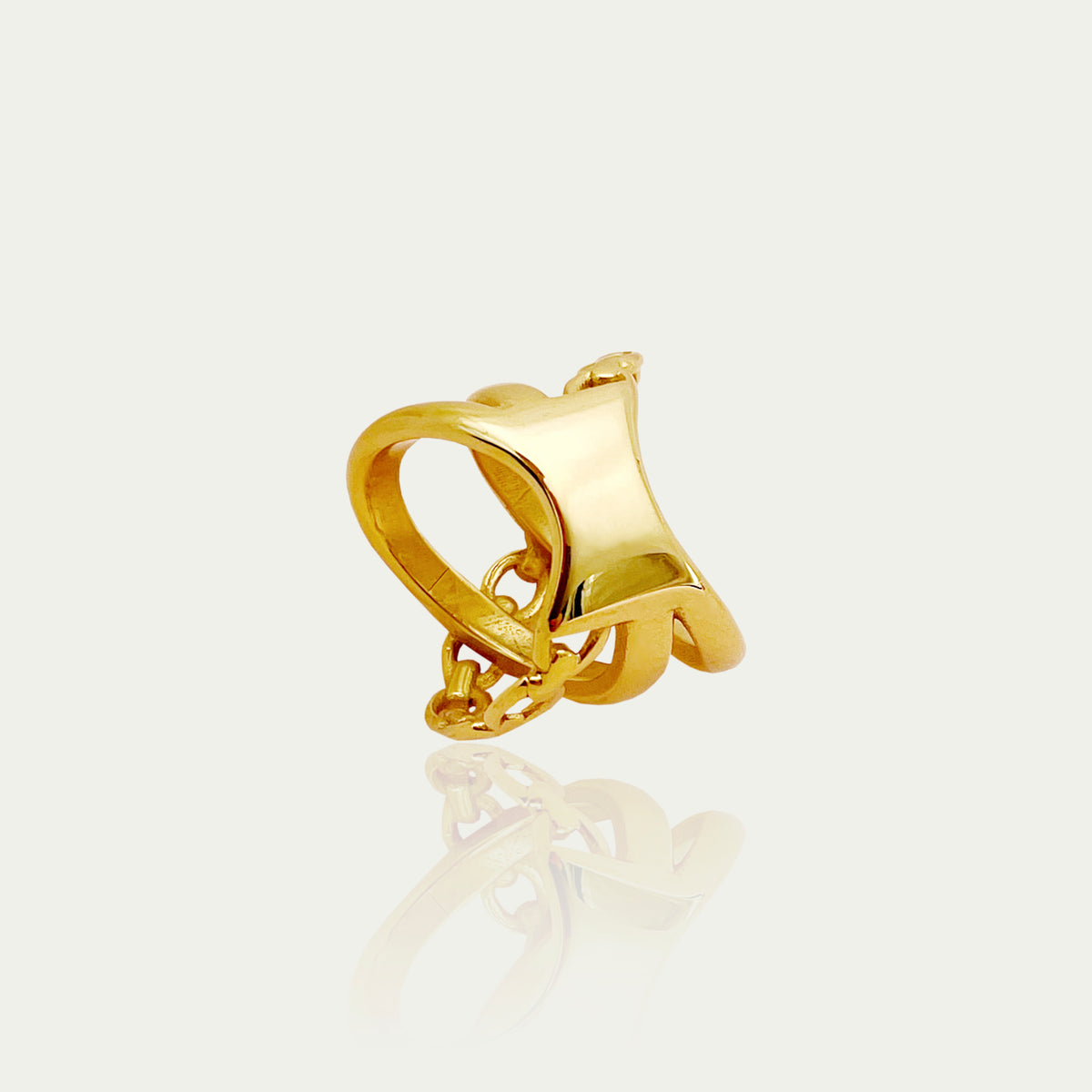 Statement Ring Cross Chain – Edelstahl vergoldet | Sucre Fine Jewelry