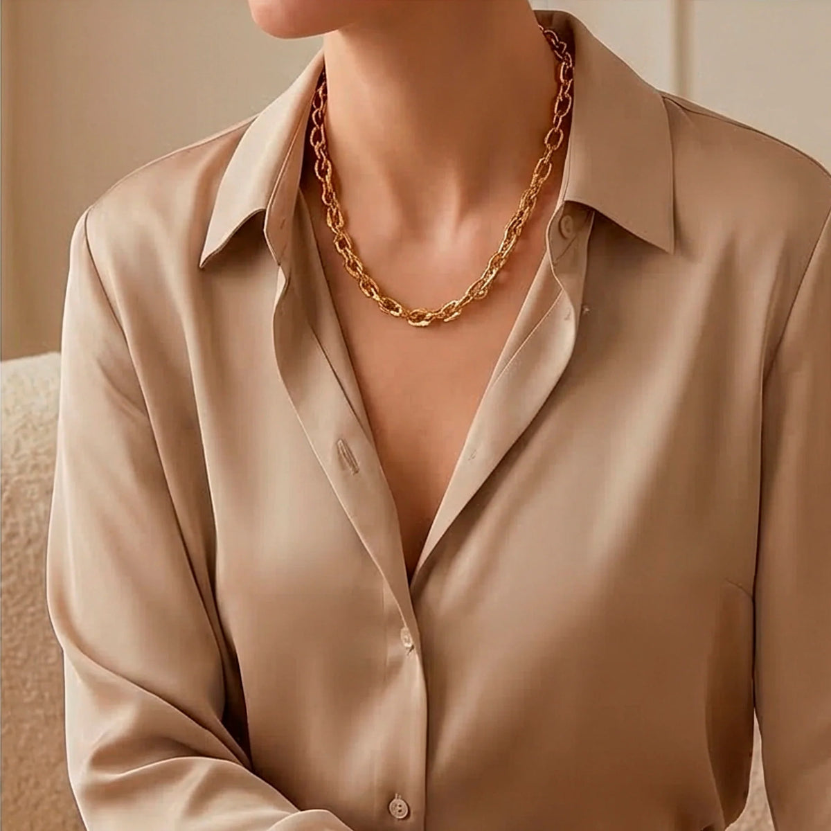 Statement Halskette Chain getragen | Sucre Fine Jewelry