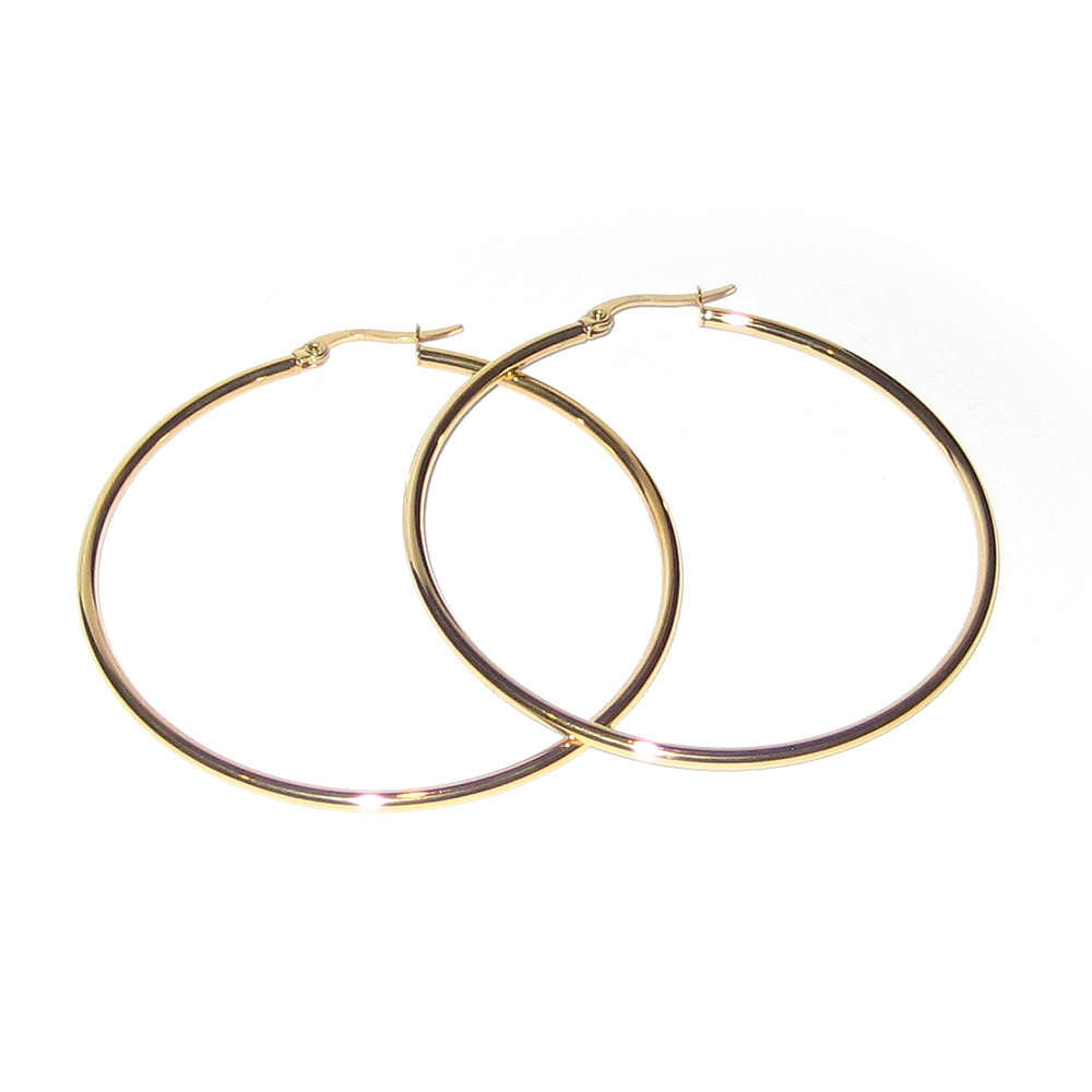 Creole Basic 4cm – Edelstahl 18K Gelbgold vergoldet | Sucre Fine Jewelry