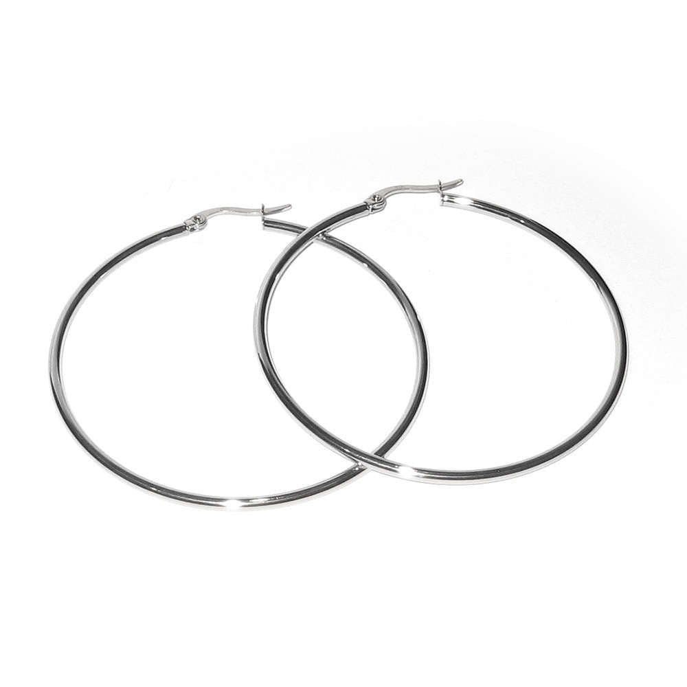 Creole Basic 3cm – Edelstahl Silber | Sucre Fine Jewelry