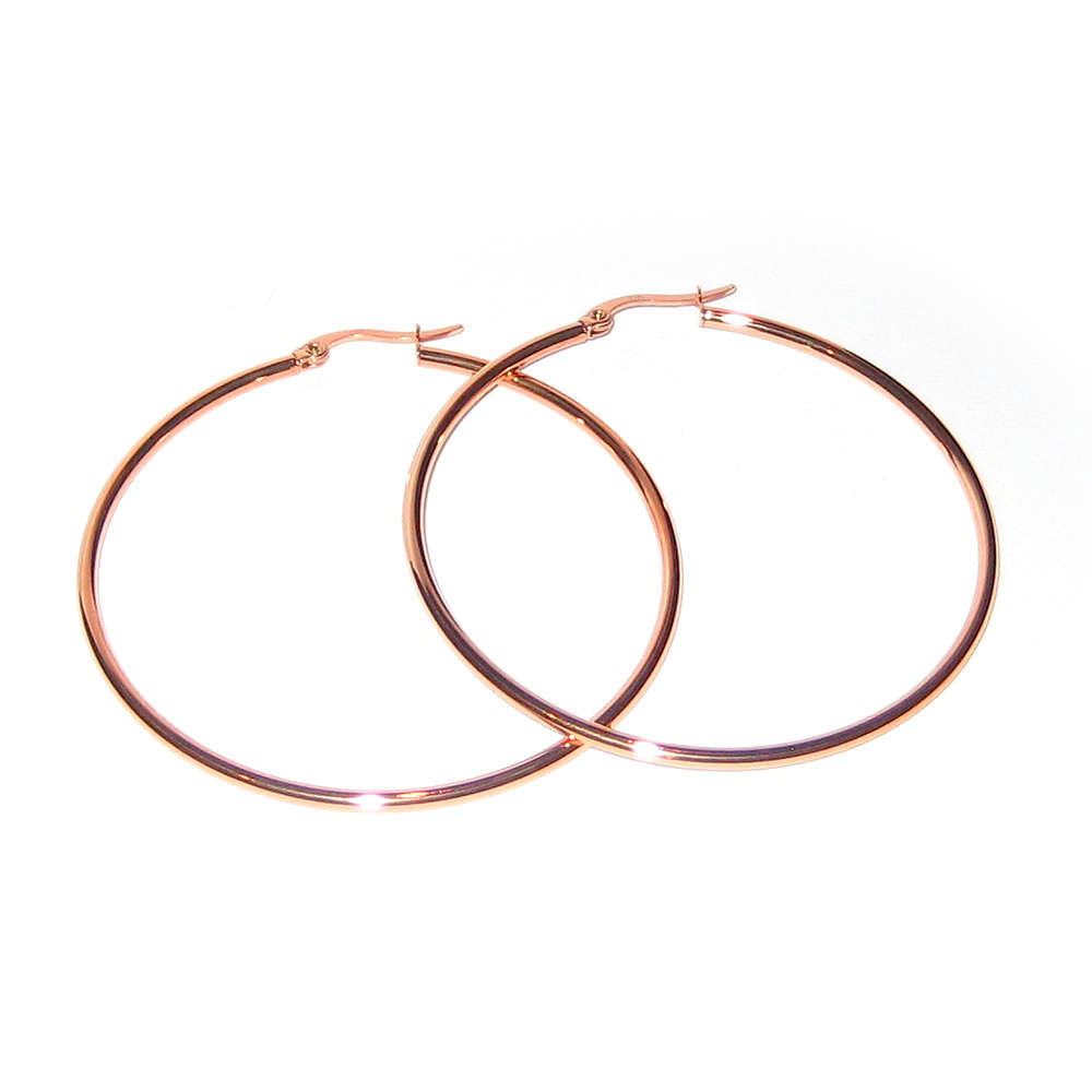 Creole Basic 4cm – Edelstahl 18K Roségold vergoldet | Sucre Fine Jewelry