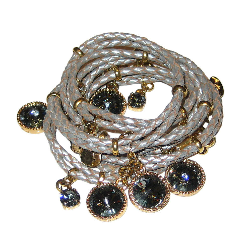 Wickelarmband mit Swarovskisteinen silbergrau | Sucre Fine Jewelry