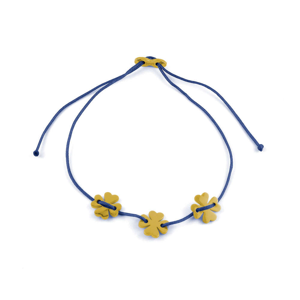 Glücksarmbändchen Kleeblätter – Edelstahl 18K Gelbgold vergoldet | Sucre Fine Jewelry