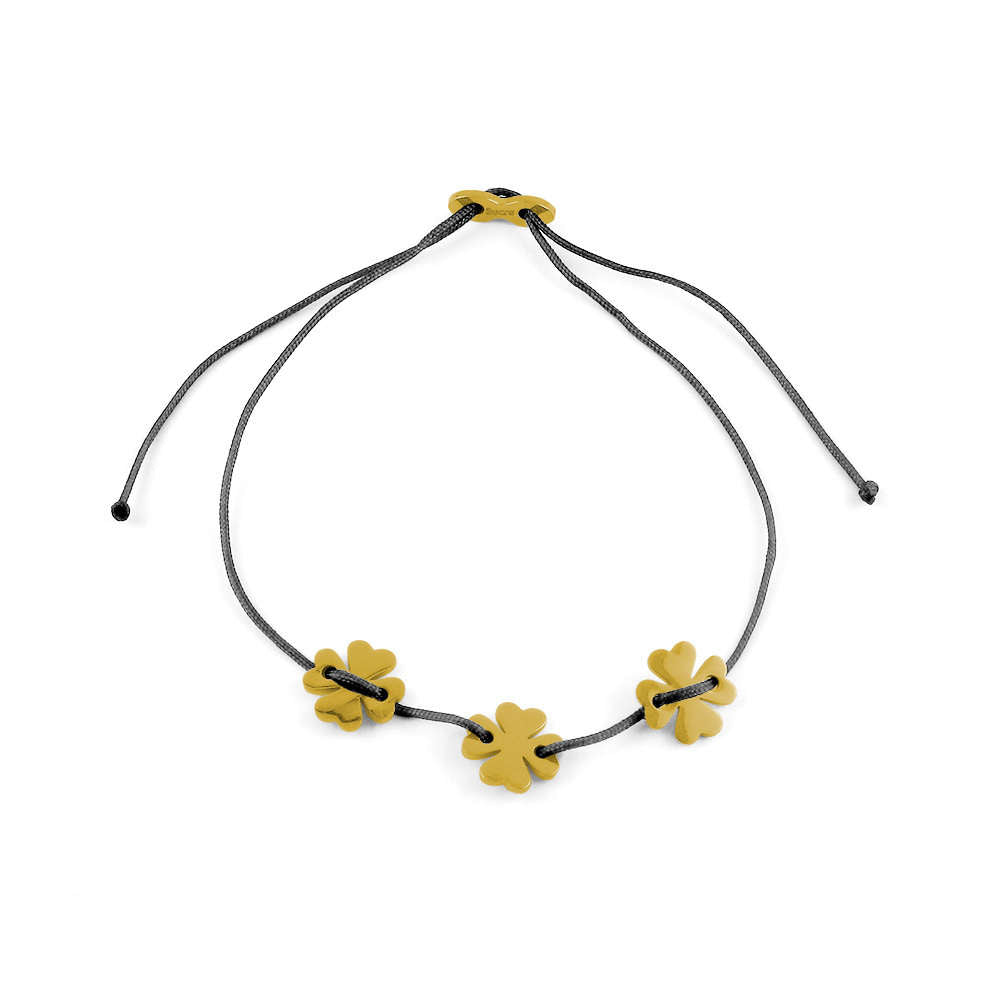Glücksarmbändchen Kleeblätter – Edelstahl 18K Gelbgold vergoldet | Sucre Fine Jewelry