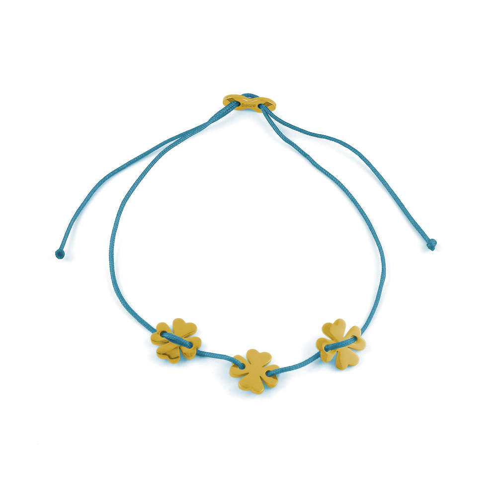 Glücksarmbändchen Kleeblätter – Edelstahl 18K Gelbgold vergoldet | Sucre Fine Jewelry
