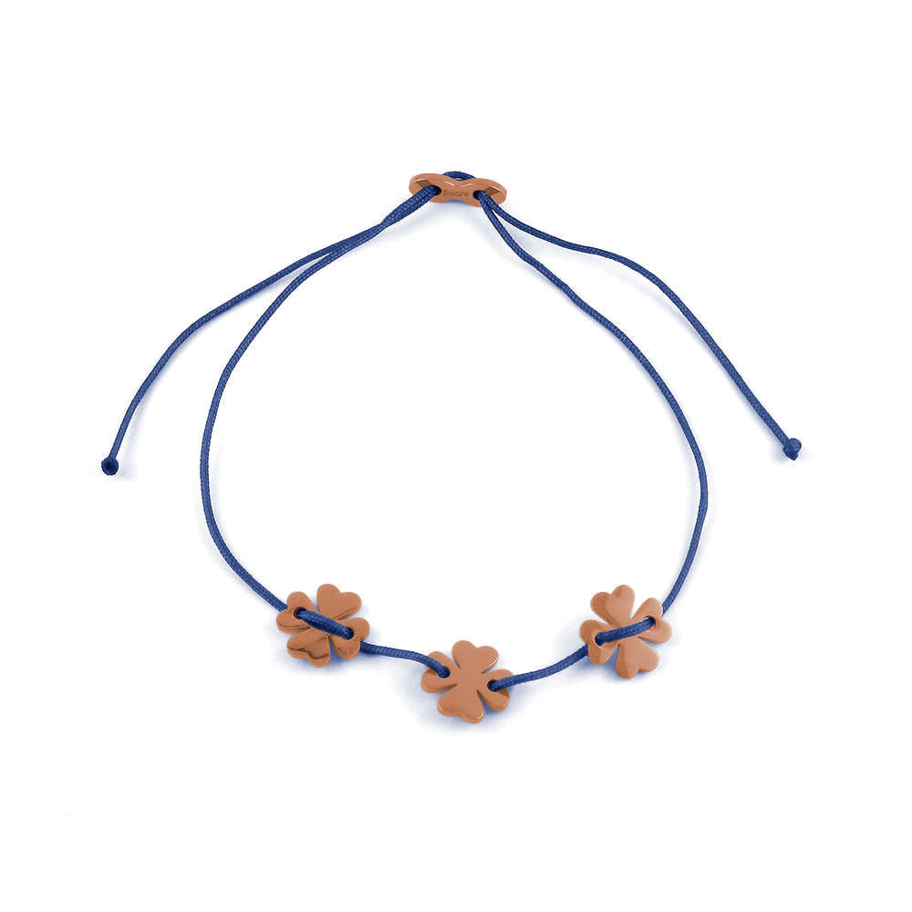 Glücksarmbändchen Kleeblätter – Edelstahl 18K Roségold vergoldet | Sucre Fine Jewelry
