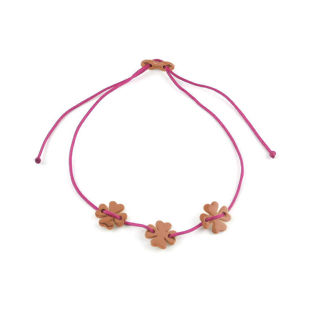 Glücksarmbändchen Kleeblätter – Edelstahl 18K Roségold vergoldet | Sucre Fine Jewelry