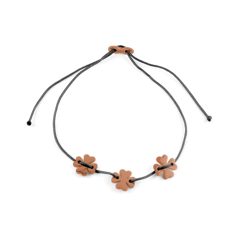 Glücksarmbändchen Kleeblätter – Edelstahl 18K Roségold vergoldet | Sucre Fine Jewelry