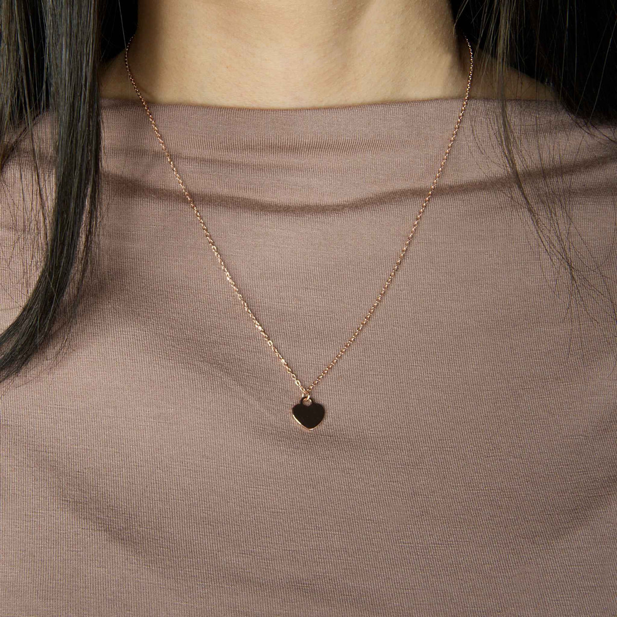 Halskette Heart Roségold vergoldet getragen | Sucre Fine Jewelry