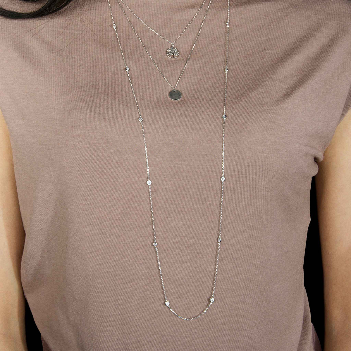 Halskette Lebensbaum Roségold vergoldet getragen | Sucre Fine Jewelry