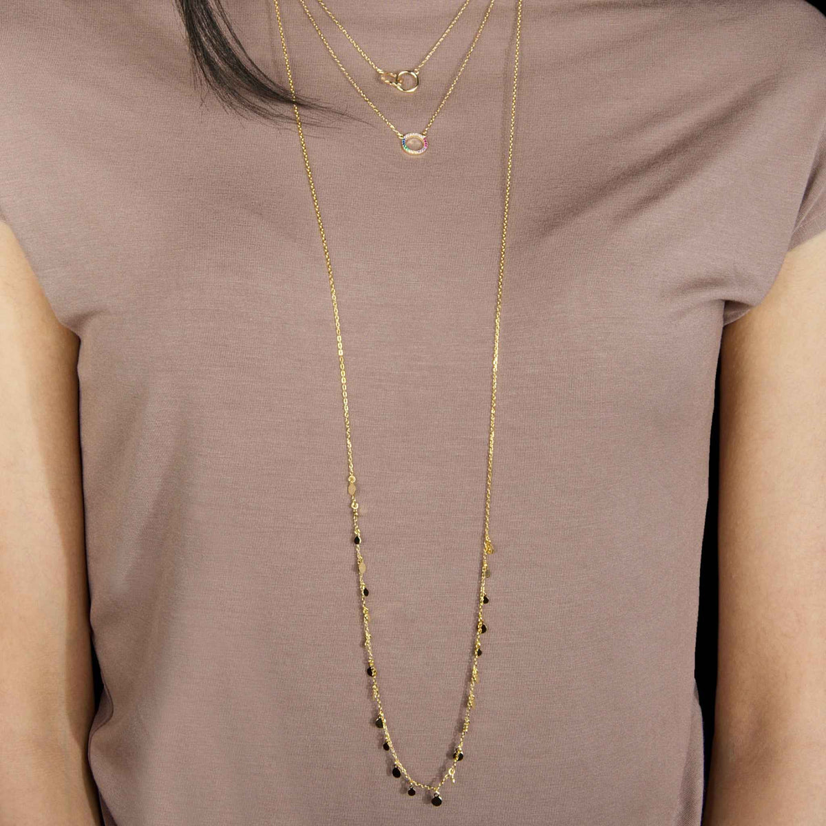 Halskette Circle Rainbow Roségold vergoldet getragen | Sucre Fine Jewelry