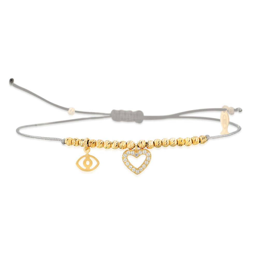 Glücksbändchen Herz – 925 Sterling Silber 18K Gelbgold vergoldet | Sucre Fine Jewelry