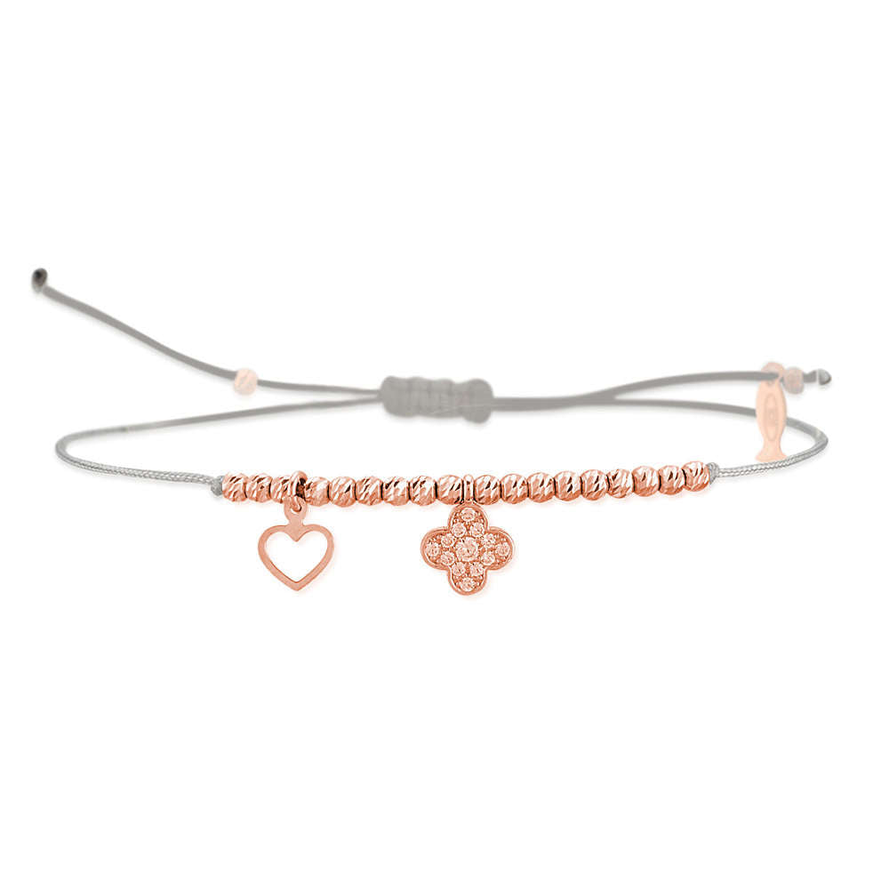 Glücksbändchen Kleeblatt – 925 Sterling Silber 18K Roségold vergoldet | Sucre Fine Jewelry
