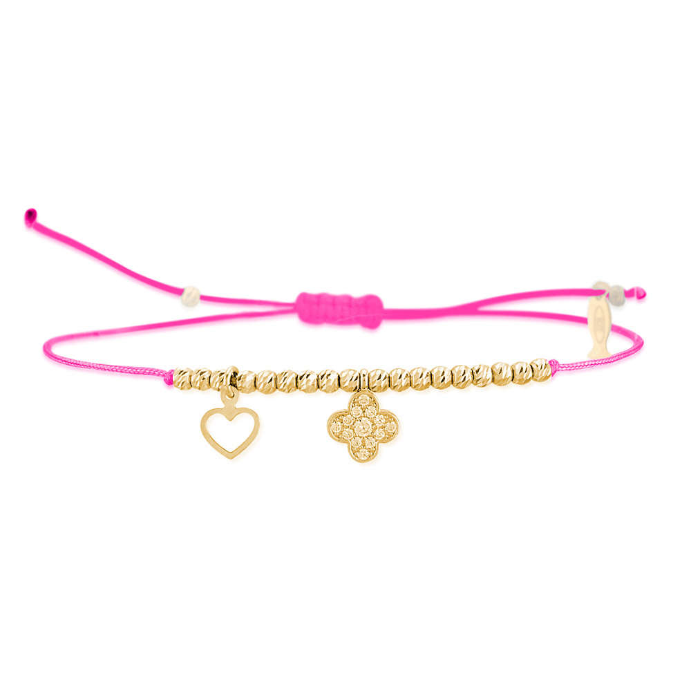 Glücksbändchen Kleeblatt – 925 Sterling Silber 18K Gelbgold vergoldet | Sucre Fine Jewelry