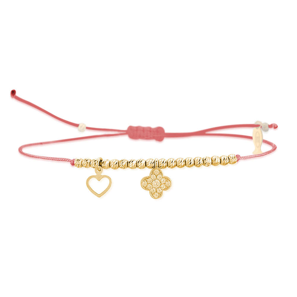 Glücksbändchen Kleeblatt – 925 Sterling Silber 18K Gelbgold vergoldet | Sucre Fine Jewelry