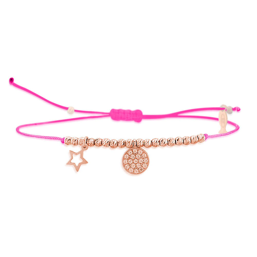Glücksbändchen Sonne – 925 Sterling Silber 18K Roségold vergoldet | Sucre Fine Jewelry