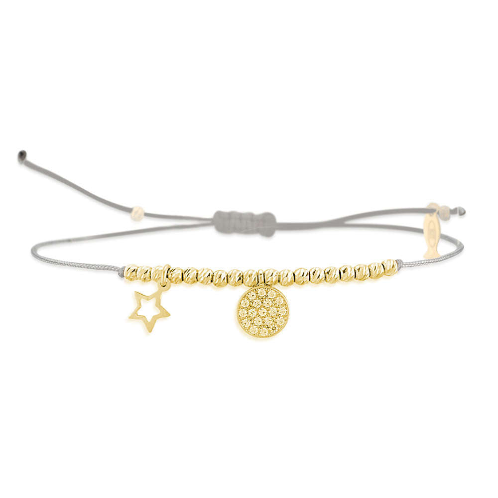 Glücksbändchen Sonne – 925 Sterling Silber 18K Gelbgold vergoldet | Sucre Fine Jewelry
