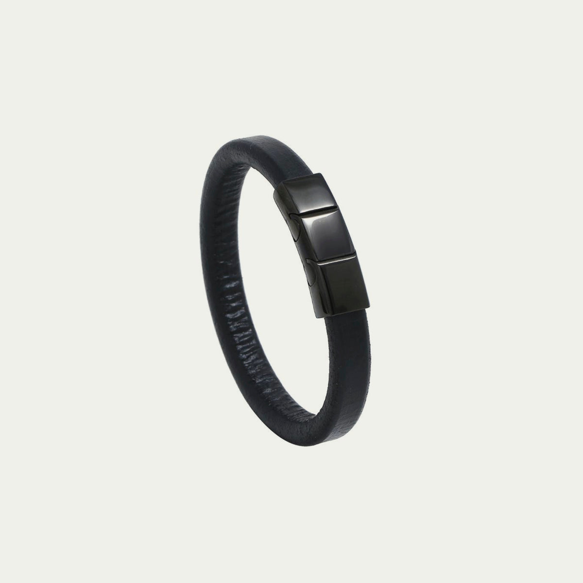 Lederarmband Schwarz – Edelstahlverschluss | Sucre Fine Jewelry