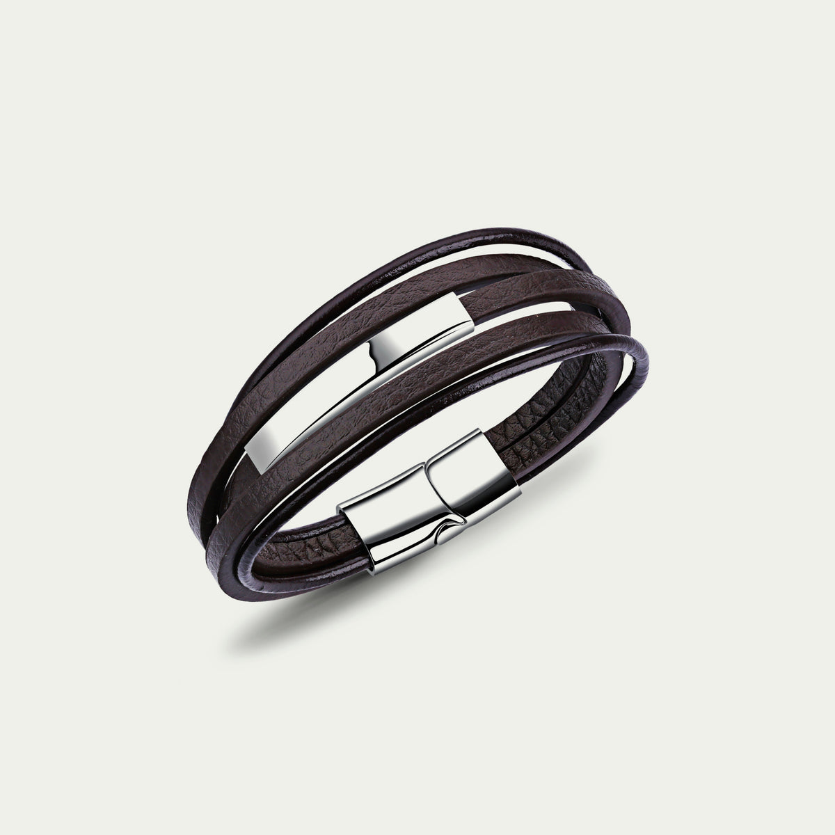 Lederarmband mehrreihig Braun – Edelstahlverschluss | Sucre Fine Jewelry