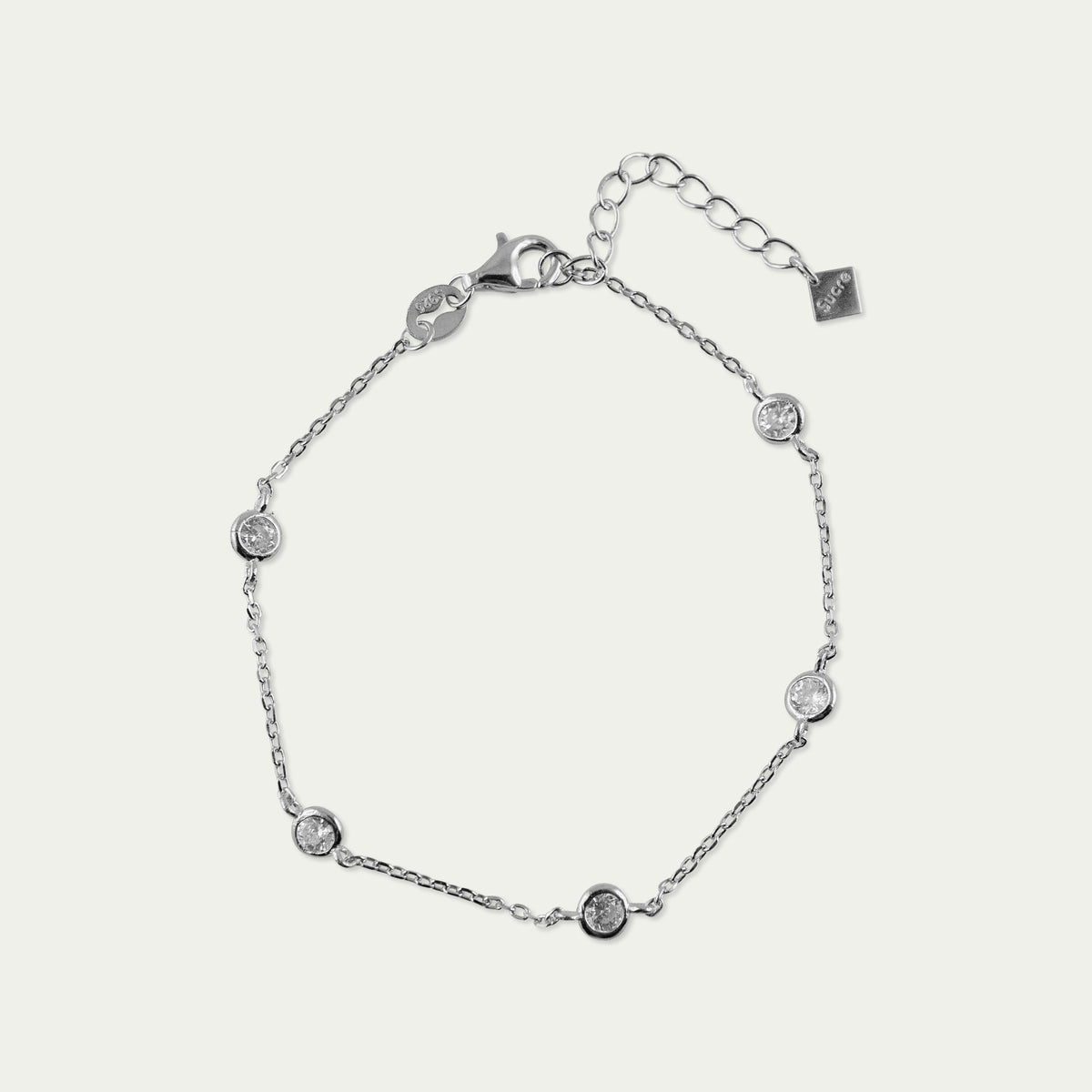 Endless Glam bracelet with zirconia, sterling silver, crystal