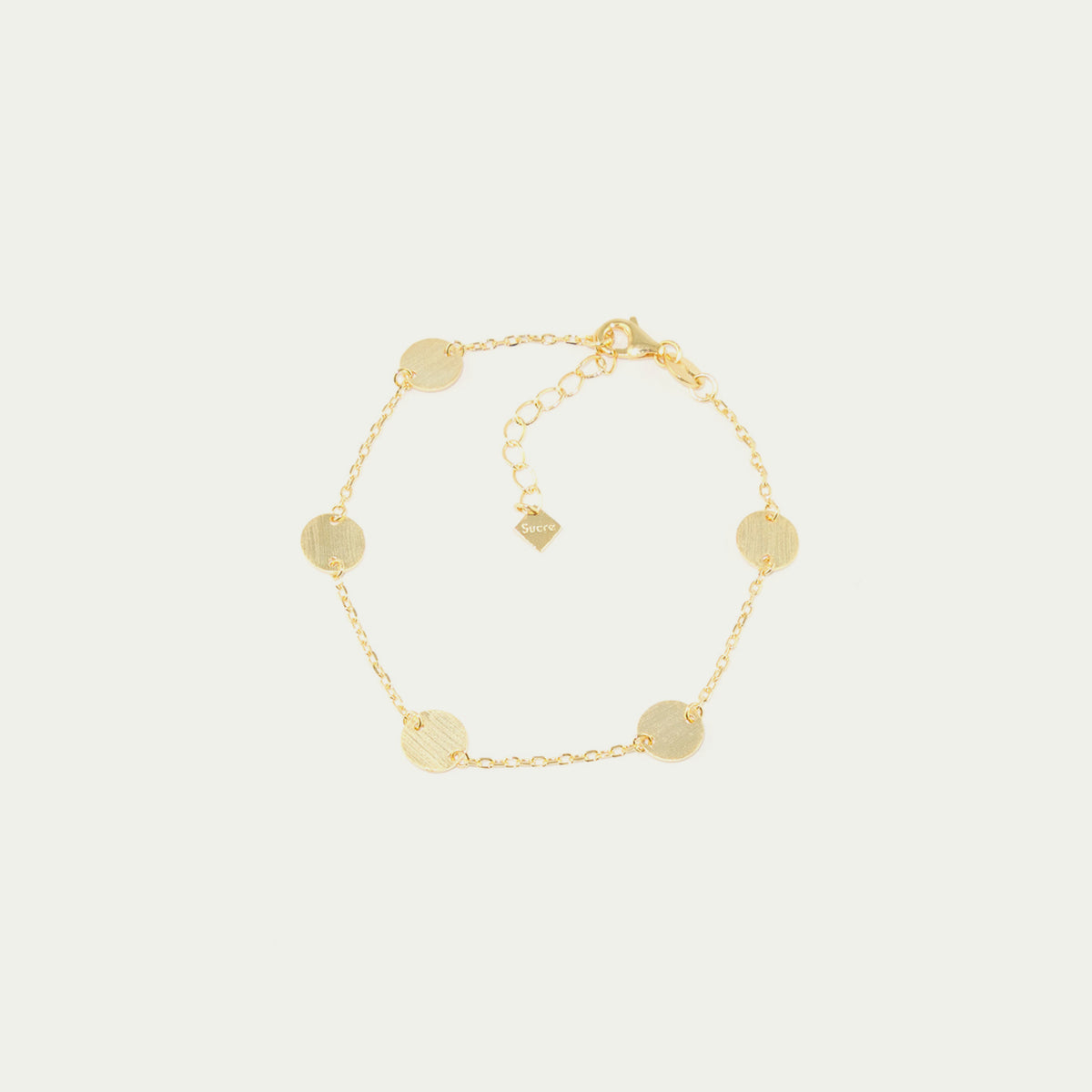 Armkette Frosted Coin – 925 Sterling Silber 18K Gelbgold vergoldet | Sucre Fine Jewelry