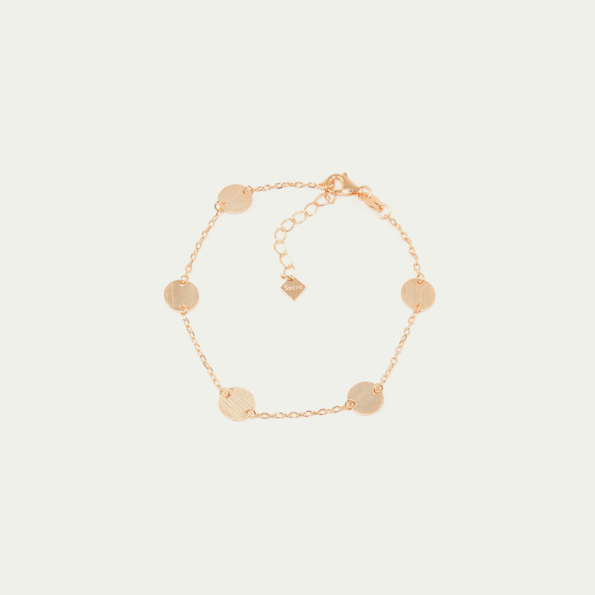 Armkette Frosted Coin 5 – 925 Sterling Silber 18K Roségold vergoldet | Sucre Fine Jewelry