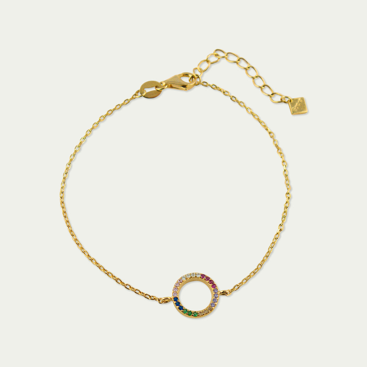 Armkette Circle Rainbow – 925 Sterling Silber 18K Gelbgold vergoldet | Sucre Fine Jewelry