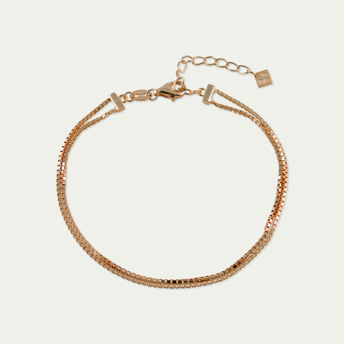 Armkette Box Chain Layering – 925 Sterling Silber 18K Roségold vergoldet | Sucre Fine Jewelry
