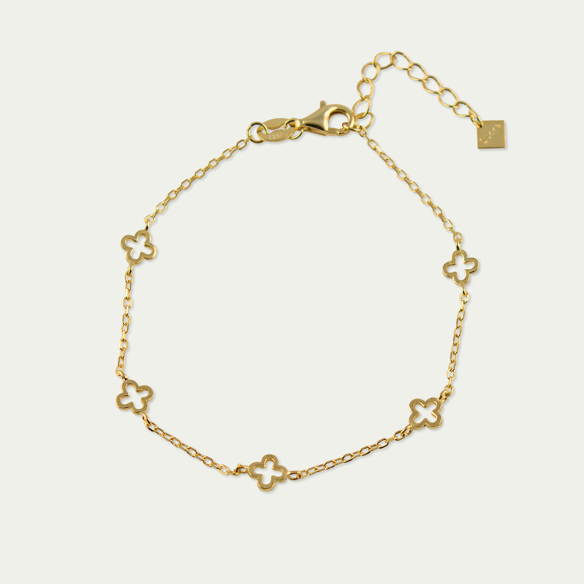 Armkette Endless Clover – 925 Sterling Silber 18K Gelbgold vergoldet | Sucre Fine Jewelry