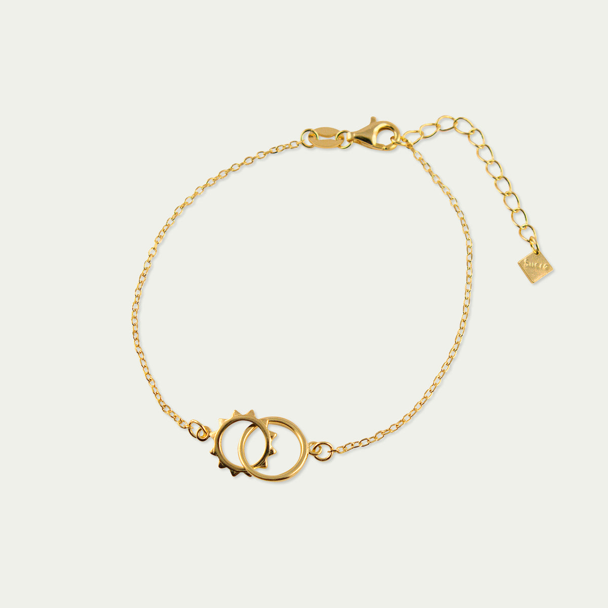 Armkette Double Ring – 925 Sterling Silber 18K Gelbgold vergoldet | Sucre Fine Jewelry