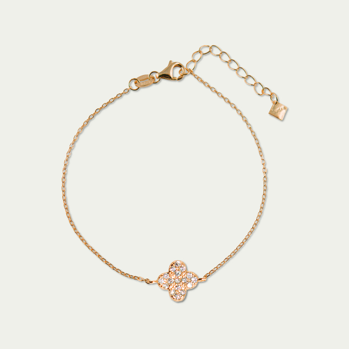 Armkette Sparkling Clover – 925 Sterling Silber 18K Roségold vergoldet | Sucre Fine Jewelry