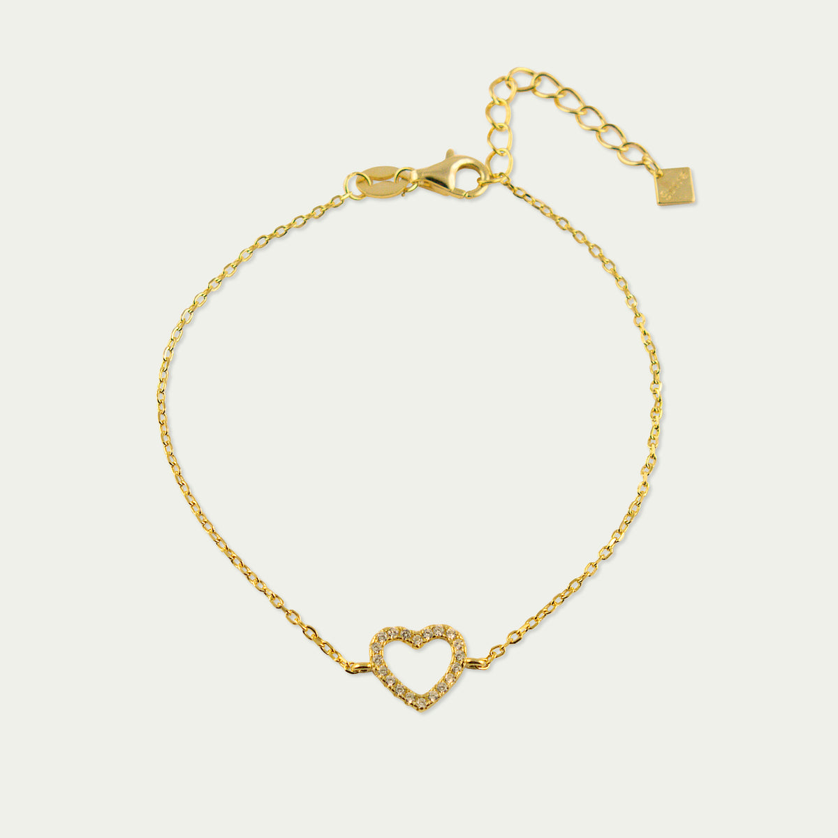 Armkette Herz mit Zirkonia – 925 Sterling Silber 18K Gelbgold vergoldet | Sucre Fine Jewelry