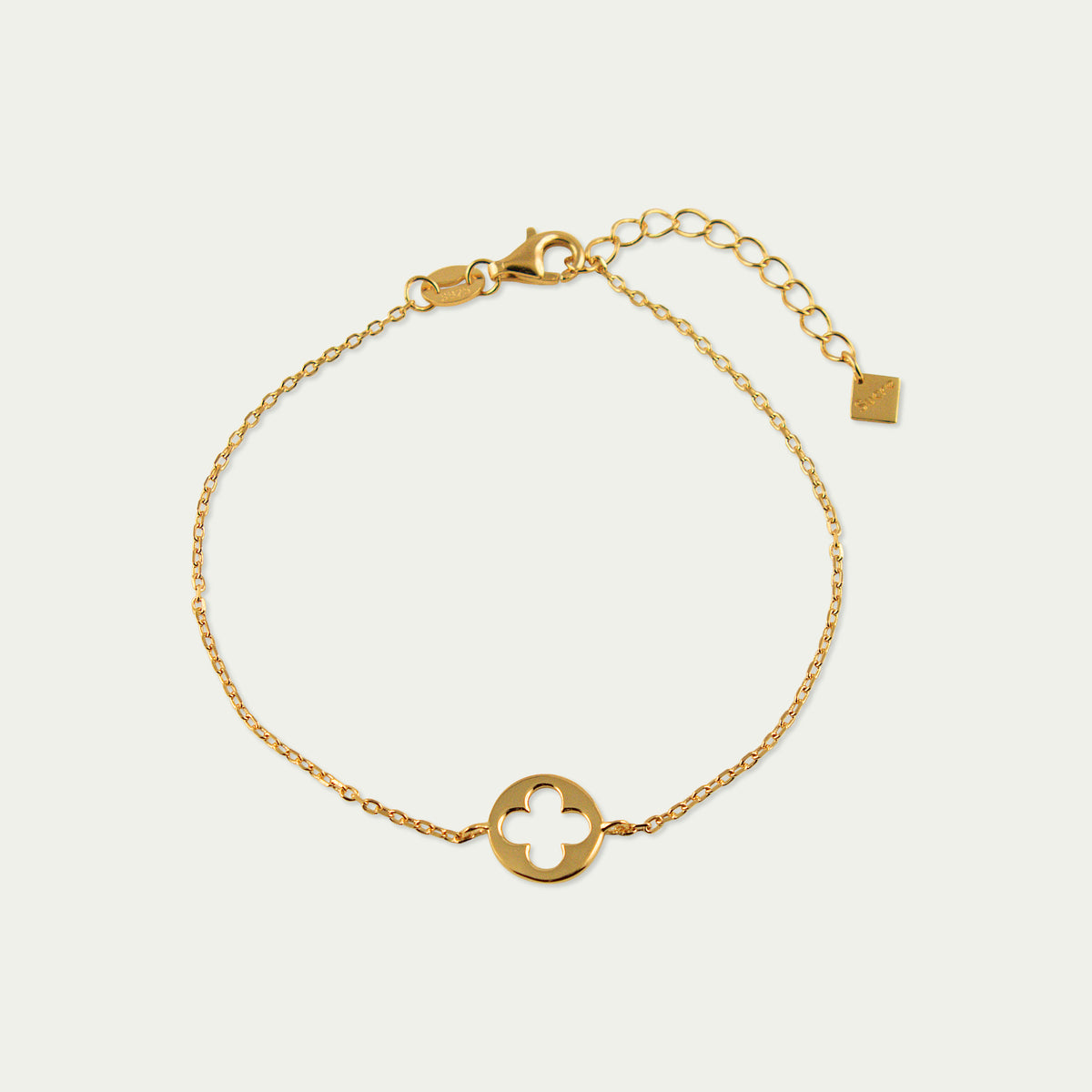 Armkette Disc Clover – 925 Sterling Silber 18K Gelbgold vergoldet | Sucre Fine Jewelry