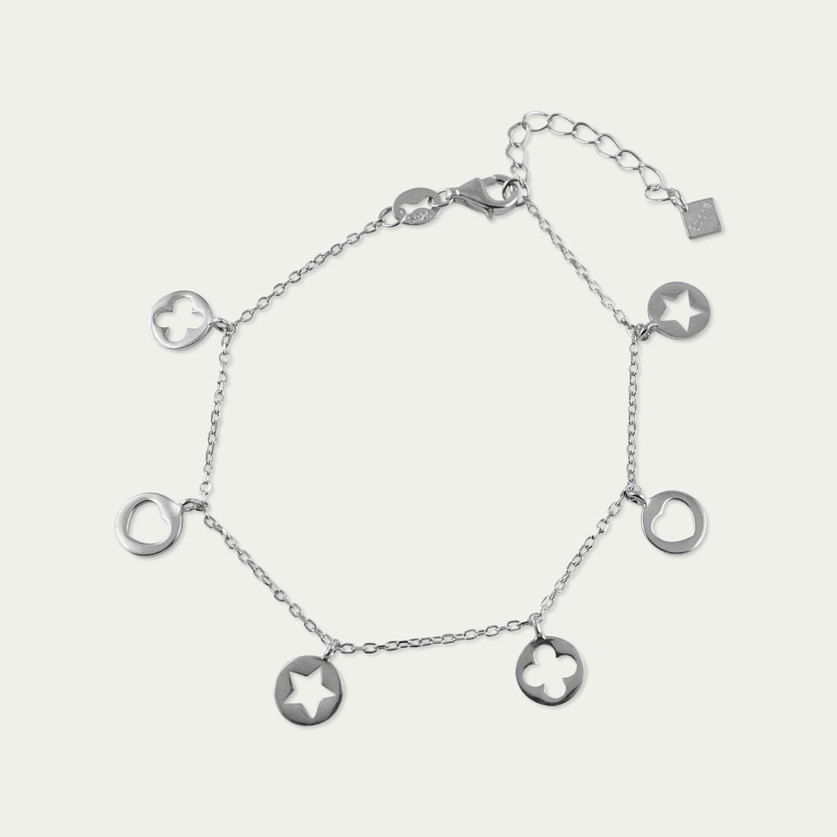 Herz-Kleeblatt-Stern Armkette Disc – 925 Sterling Silber | Sucre Fine Jewelry