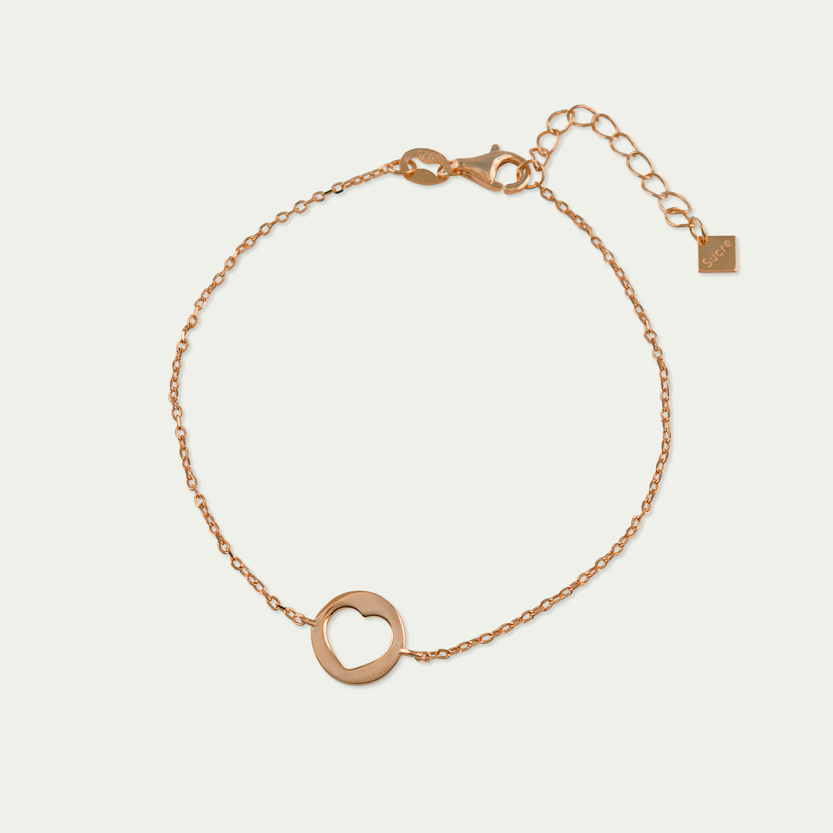 Herz Armkette Disc – 925 Sterling Silber 18K Roségold vergoldet | Sucre Fine Jewelry