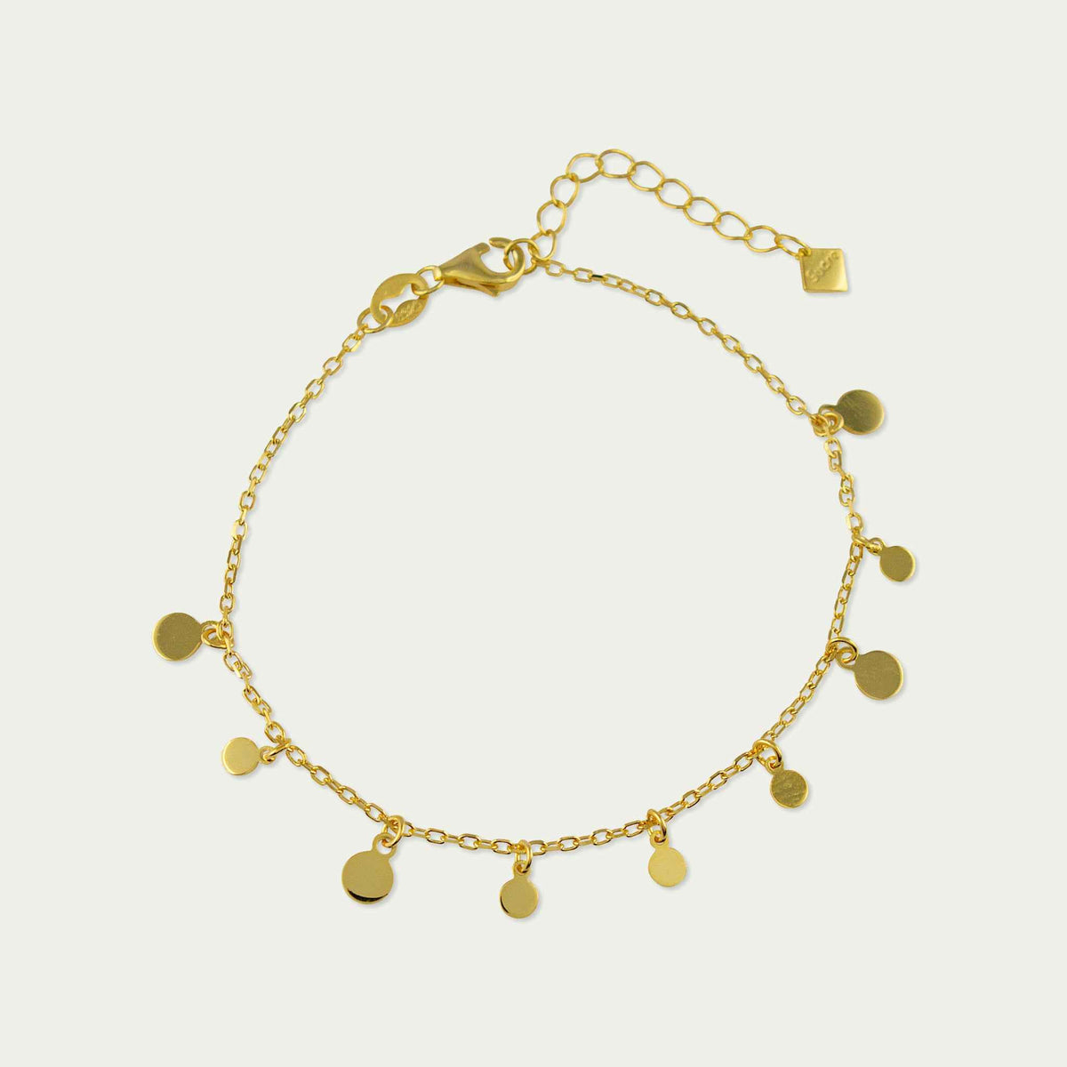 Plättchen Armkette Sprinkle – 925 Sterling Silber 18K Gelbgold vergoldet | Sucre Fine Jewelry
