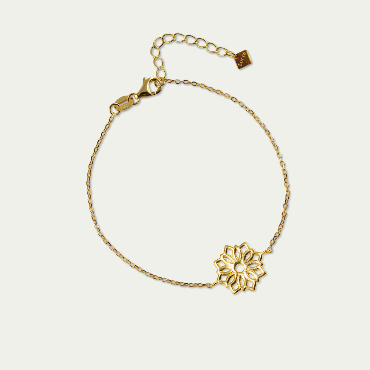 Armkette Big Lotus – 925 Sterling Silber 18K Gelbgold vergoldet | Sucre Fine Jewelry