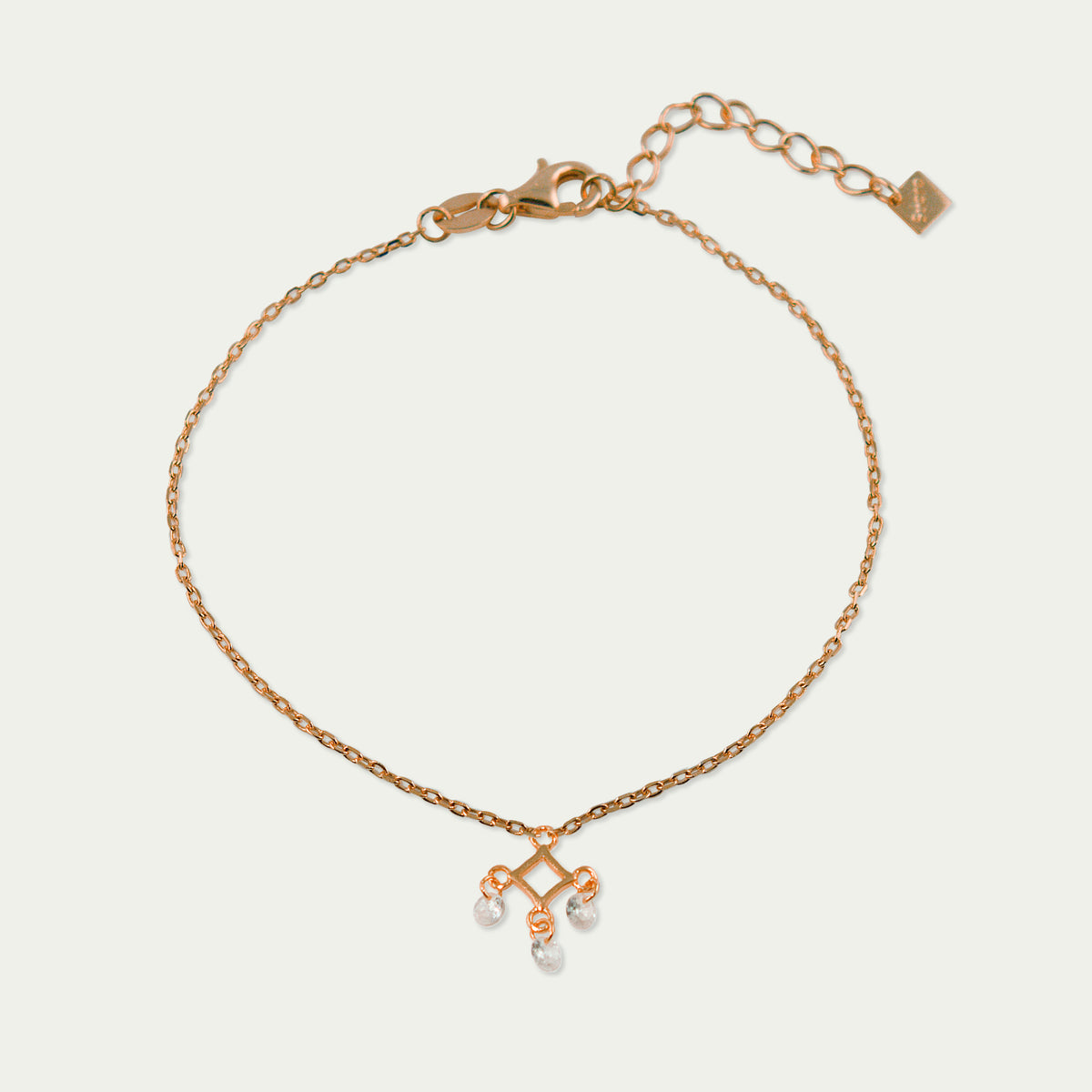 Armkette Sparkling Square – 925 Sterling Silber 18K Roségold vergoldet | Sucre Fine Jewelry