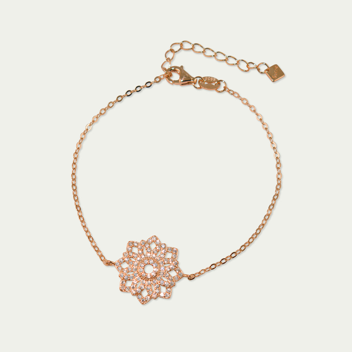 Armkette Big Shiny Lotus – 925 Sterling Silber 18K Roségold vergoldet | Sucre Fine Jewelry