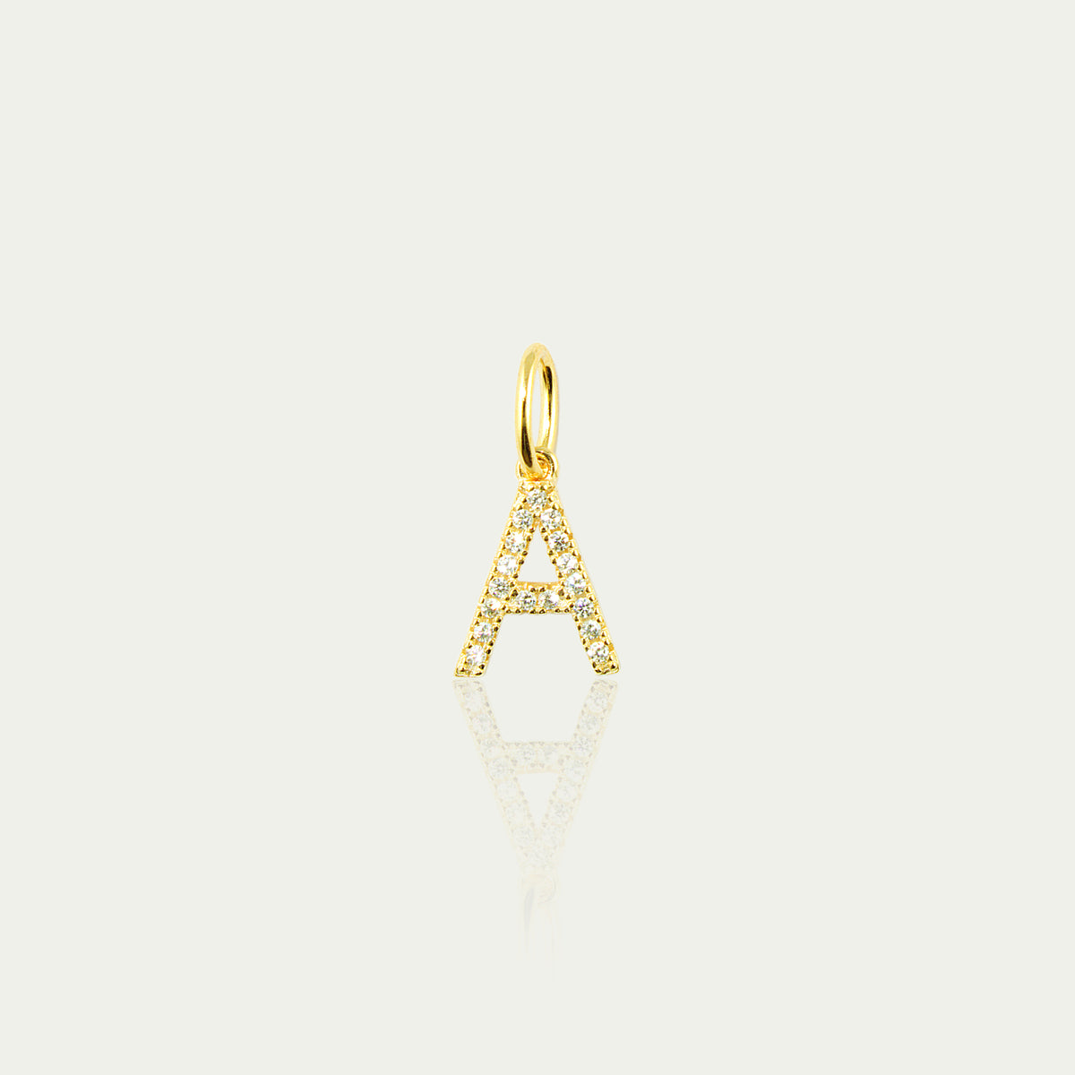 Buchstabe A Anhänger mit Zirkonia – 925 Sterling Silber 18K Gelbgold vergoldet | Sucre Fine Jewelry
