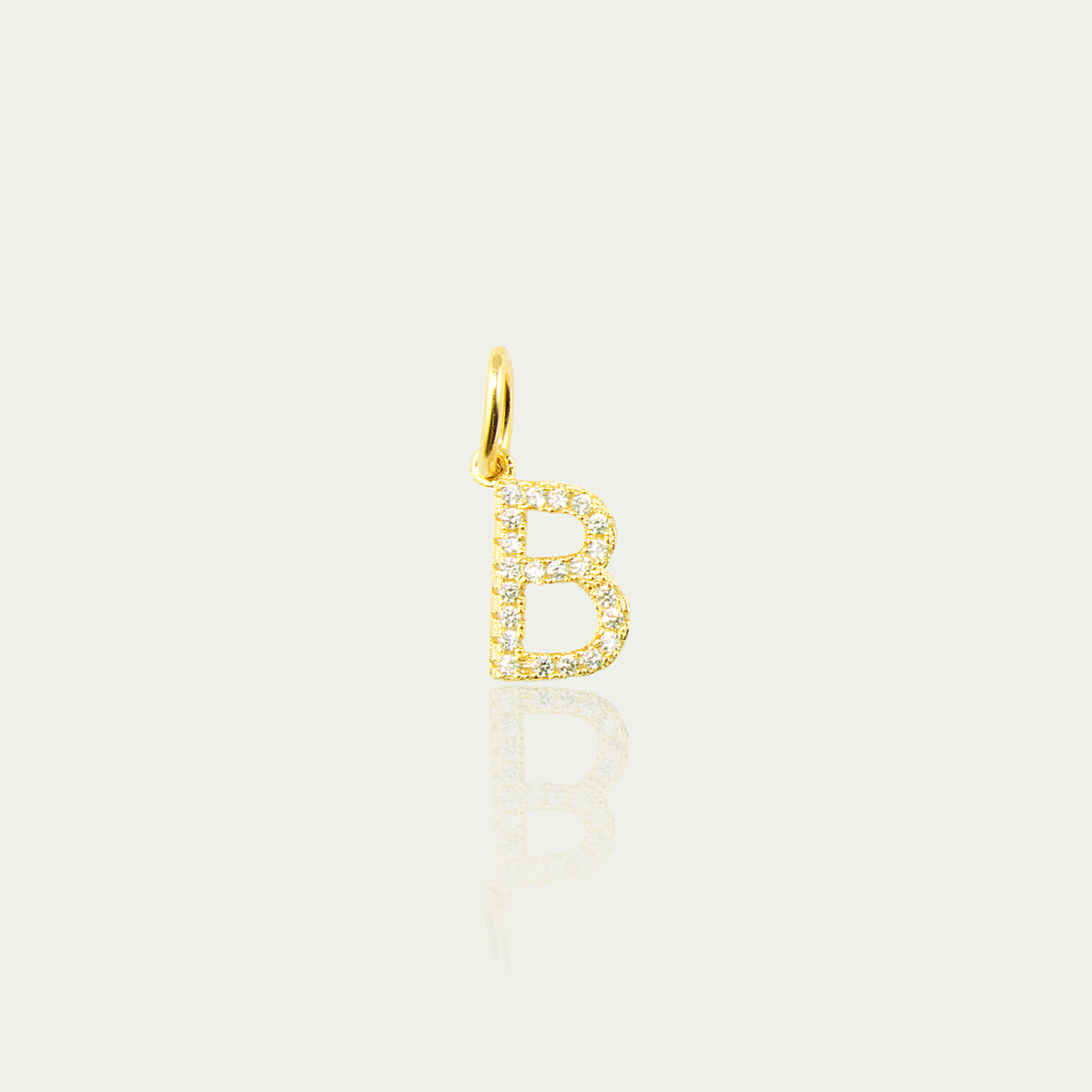Buchstabe B Anhänger mit Zirkonia – 925 Sterling Silber 18K Gelbgold vergoldet | Sucre Fine Jewelry