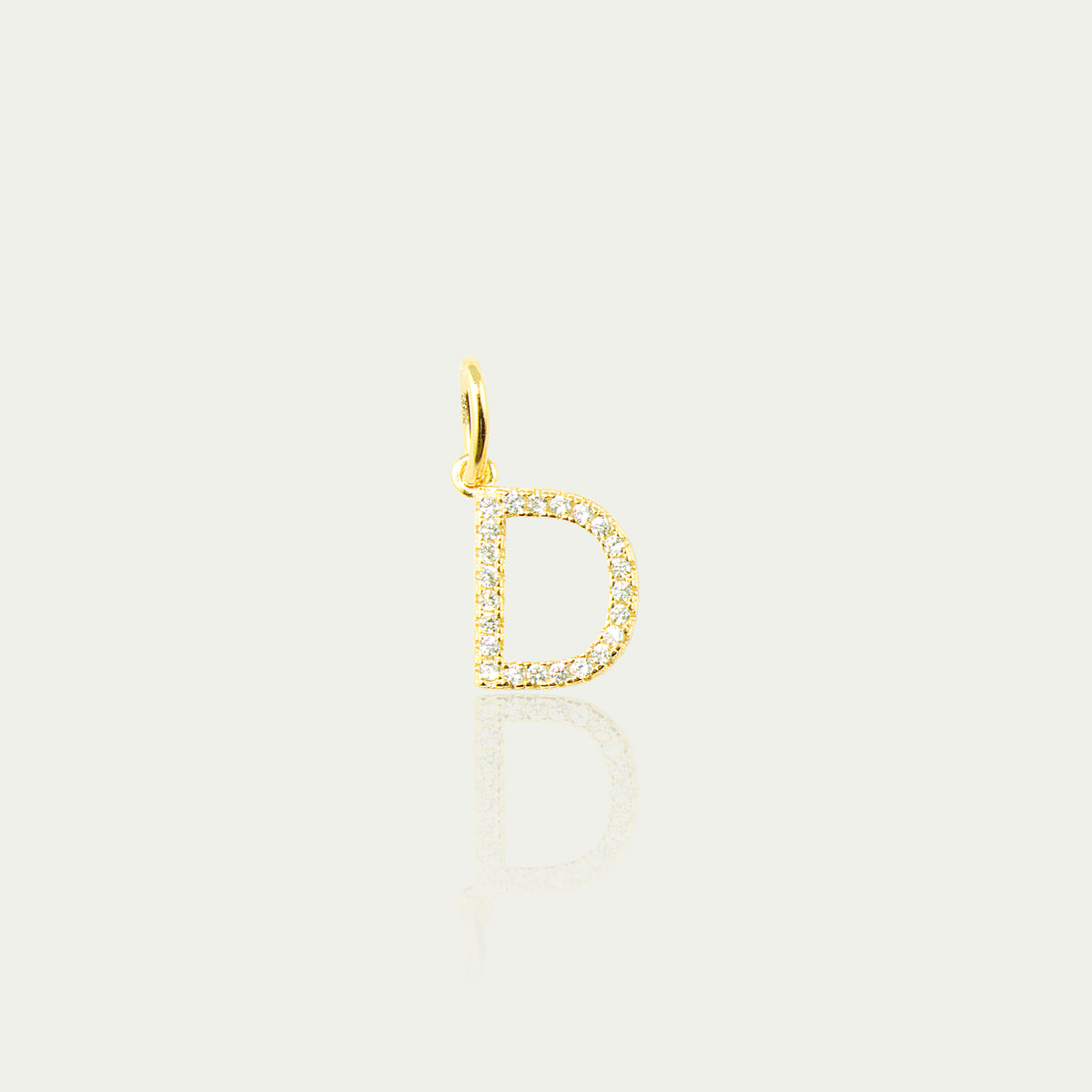 Buchstabe D Anhänger mit Zirkonia – 925 Sterling Silber 18K Gelbgold vergoldet | Sucre Fine Jewelry