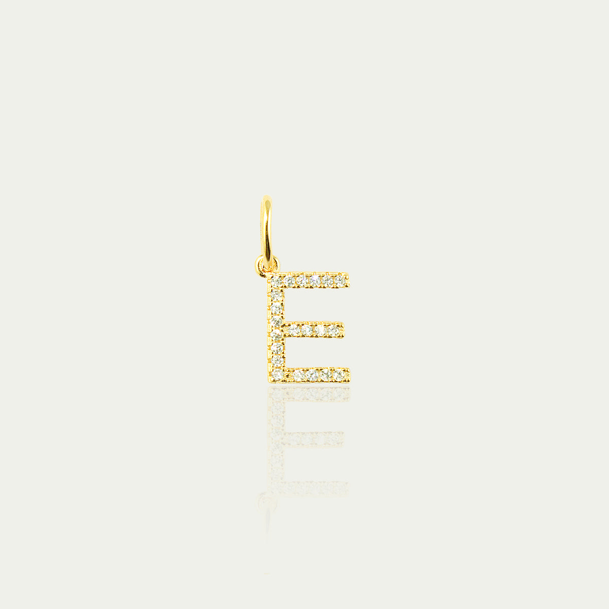 Buchstabe E Anhänger mit Zirkonia – 925 Sterling Silber 18K Gelbgold vergoldet | Sucre Fine Jewelry