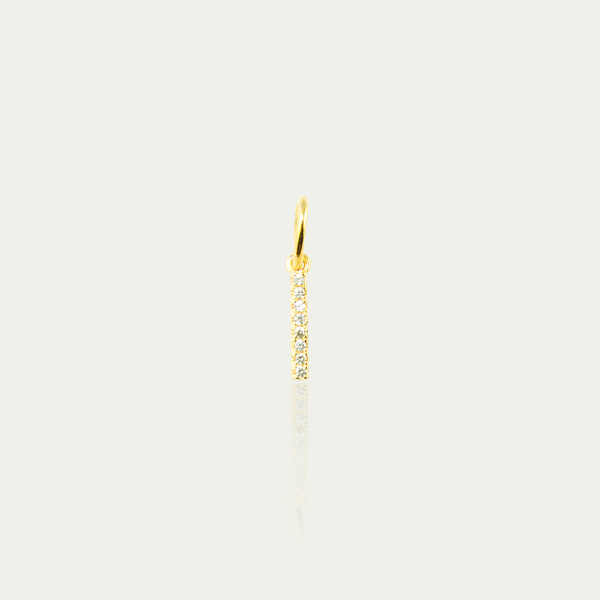 Buchstabe I Anhänger mit Zirkonia – 925 Sterling Silber 18K Gelbgold vergoldet | Sucre Fine Jewelry