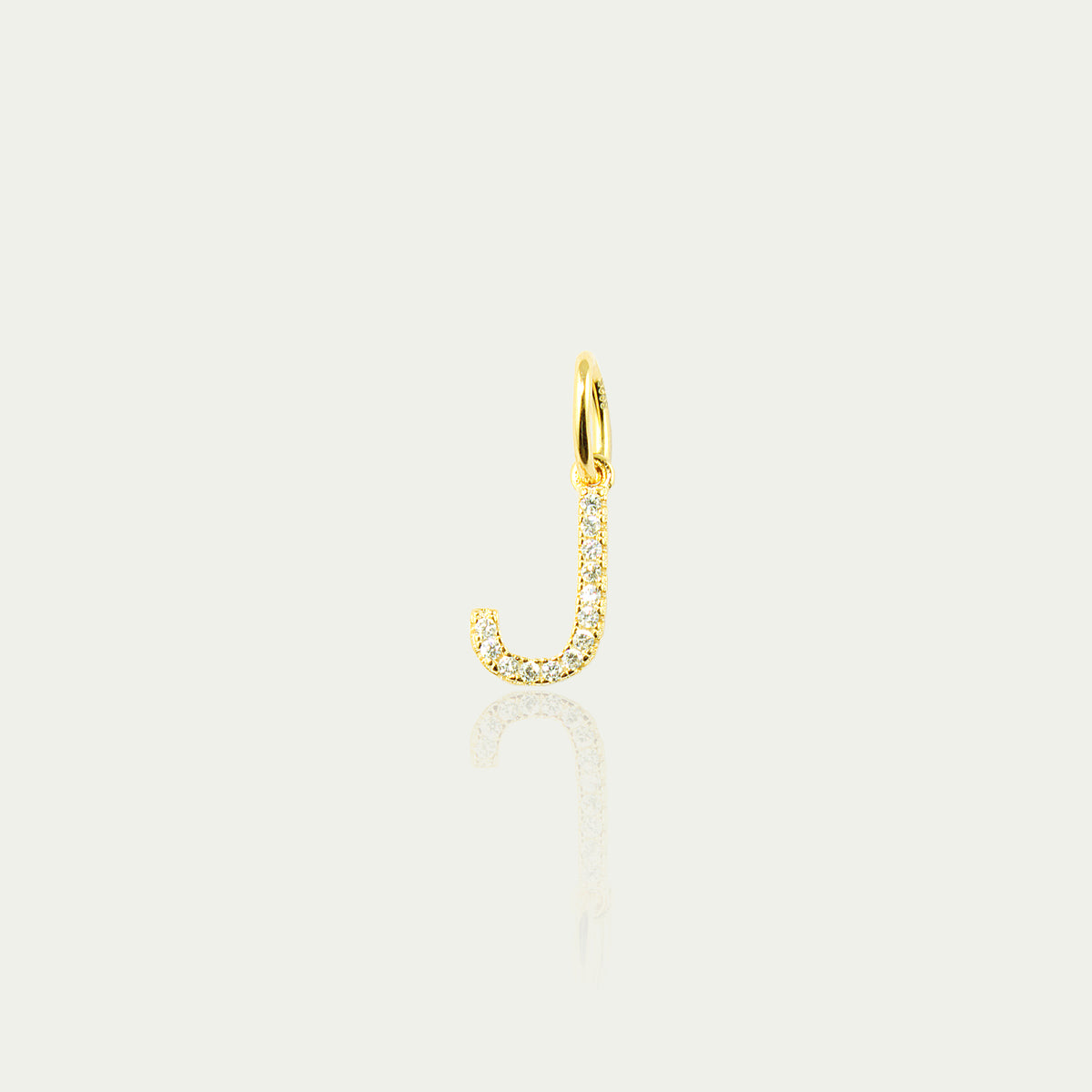 Buchstabe J Anhänger mit Zirkonia – 925 Sterling Silber 18K Gelbgold vergoldet | Sucre Fine Jewelry