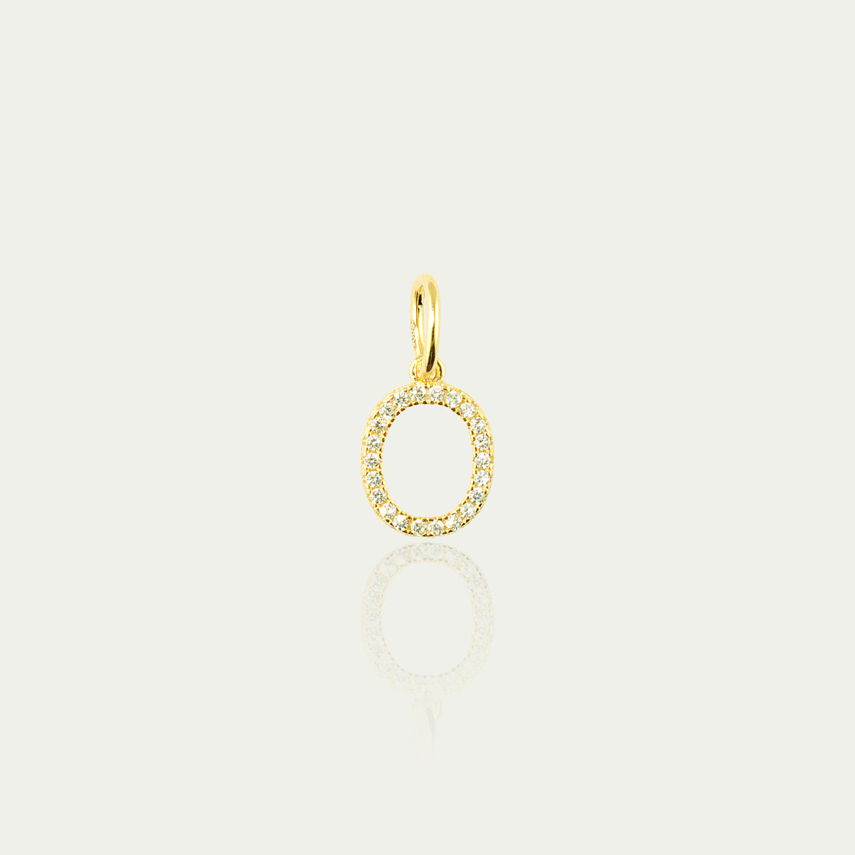 Buchstabe O Anhänger mit Zirkonia – 925 Sterling Silber 18K Gelbgold vergoldet | Sucre Fine Jewelry