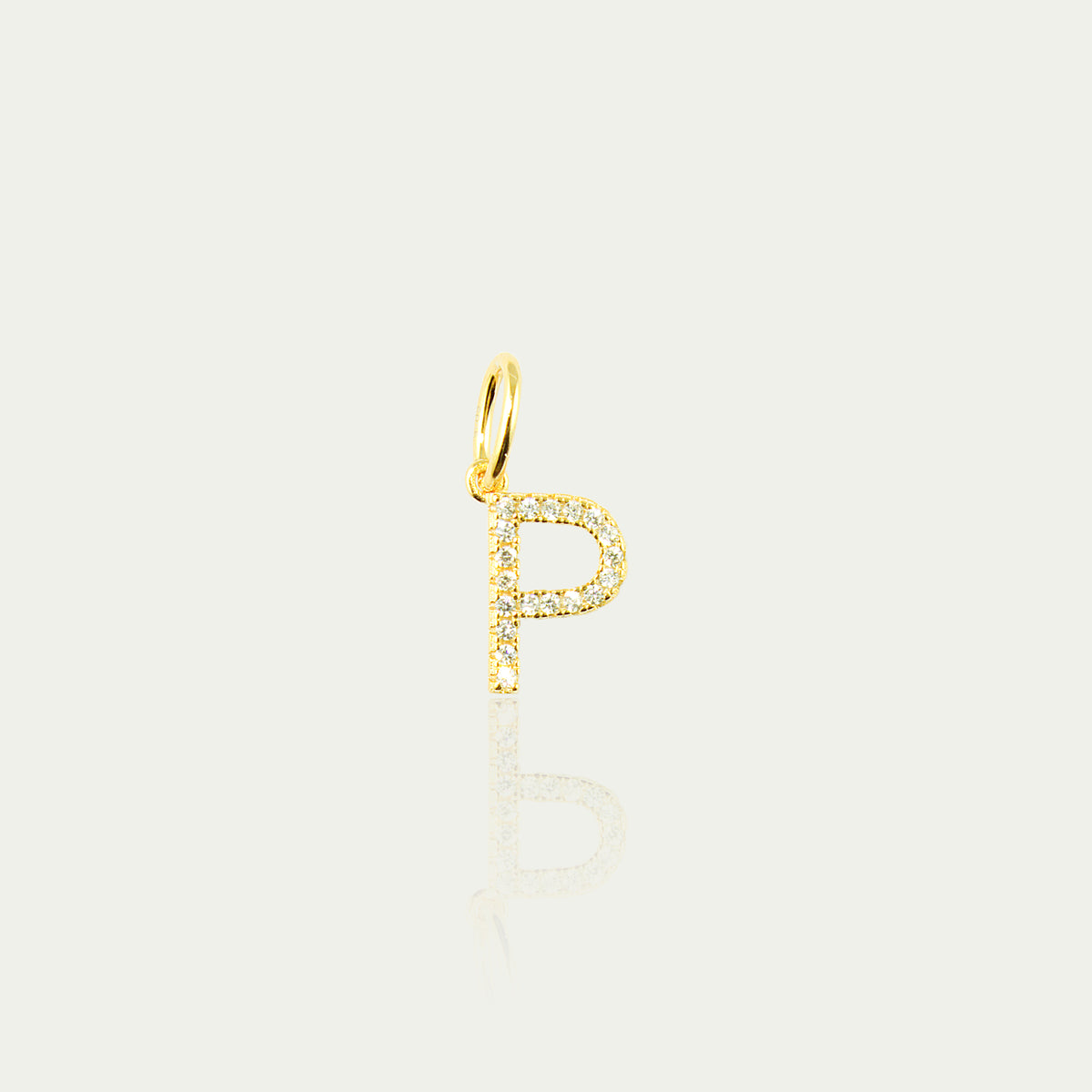 Buchstabe P Anhänger mit Zirkonia – 925 Sterling Silber 18K Gelbgold vergoldet | Sucre Fine Jewelry