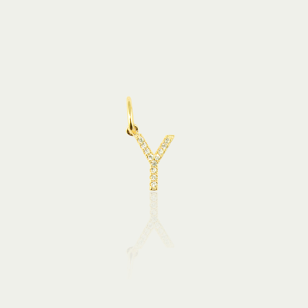 Buchstabe Y Anhänger mit Zirkonia – 925 Sterling Silber 18K Gelbgold vergoldet | Sucre Fine Jewelry