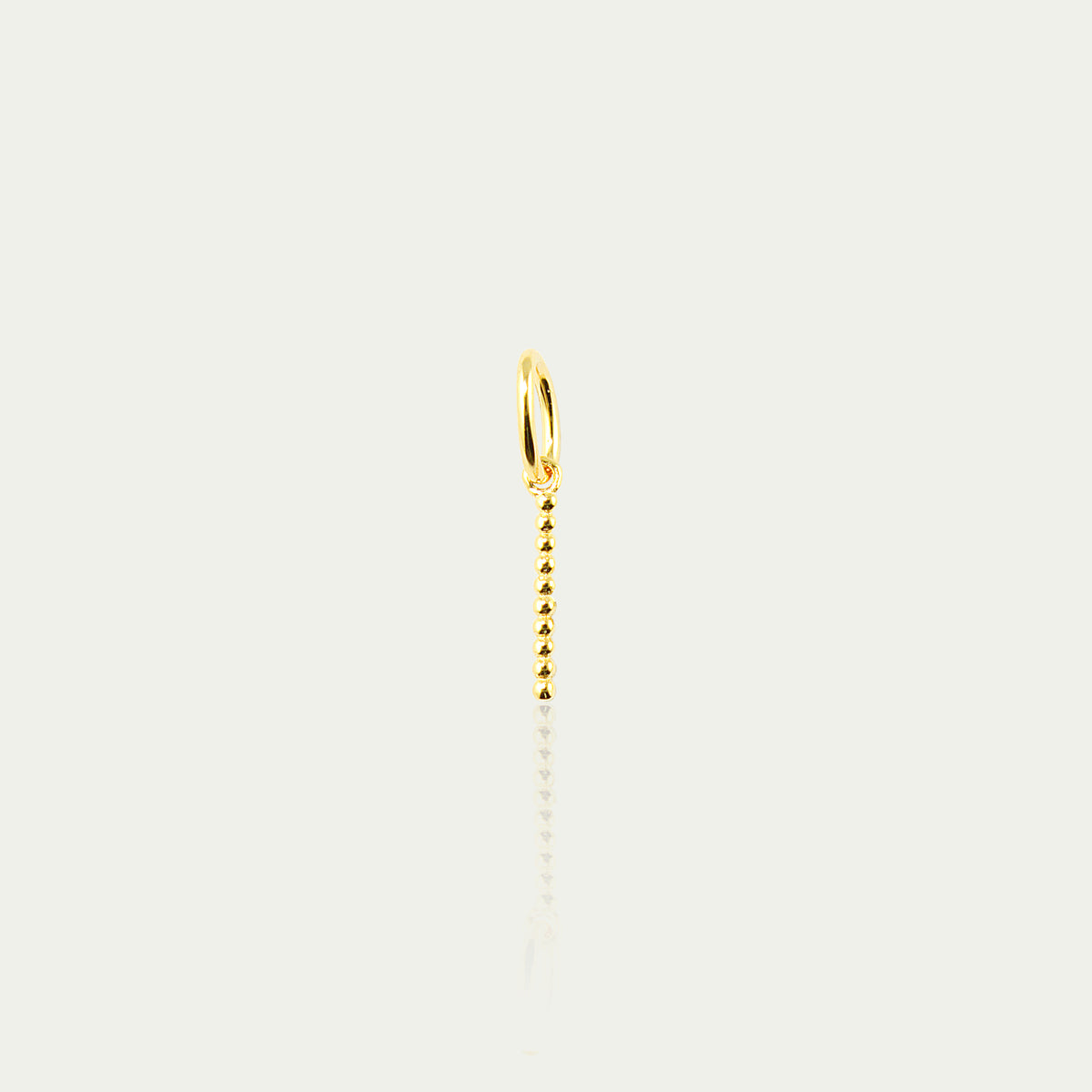 Buchstabe I Anhänger mit kleinen Kugeln – 925 Sterling Silber 18K Gelbgold vergoldet | Sucre Fine Jewelry
